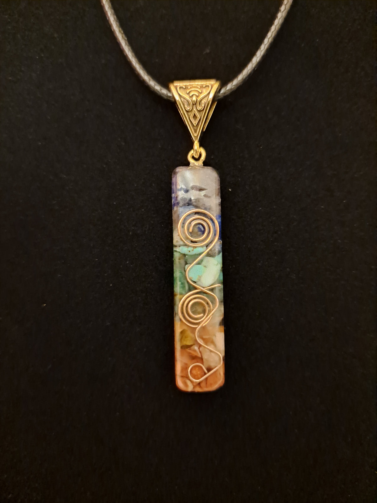 7 Chakra Slim Pendent Necklace